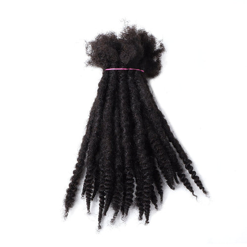 100% Human Hair Texture Locs Dreadlocks Extensions | Coiled Tips Locs