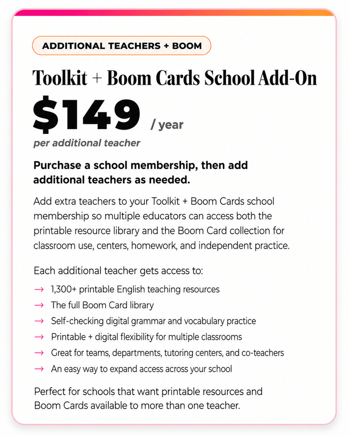 Additional Teacher License — Teacher Toolkit + Boom (Annual) - Hot Chocolate Teachables