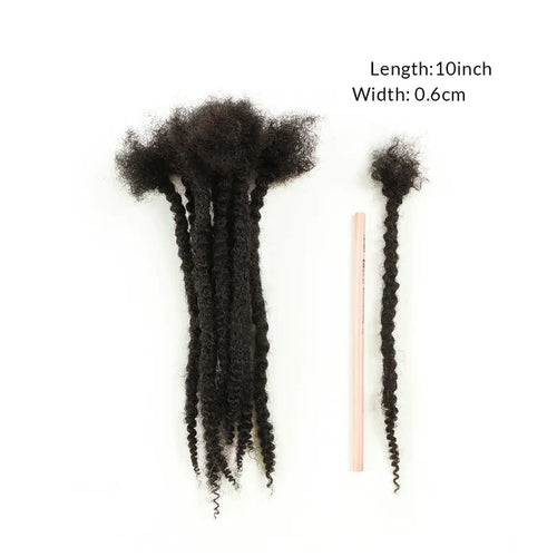 AHVAST 100% Human Hair Curly Ends Locs Texture Locs Dreadlocks Extensions Textured Coiled Tips Locs