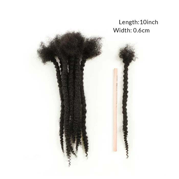 AHVAST 100% Human Hair Texture Locs Dreadlocks Extensions Textured Coiled Tips Locs