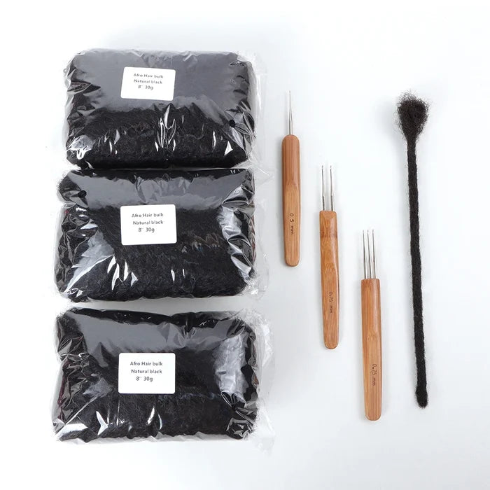 AHVAST Cheap Afro Kinky Hair Bulk  Dread LOCS  Extensions Dread Hair Extensionsr Braid Hair Natural black color