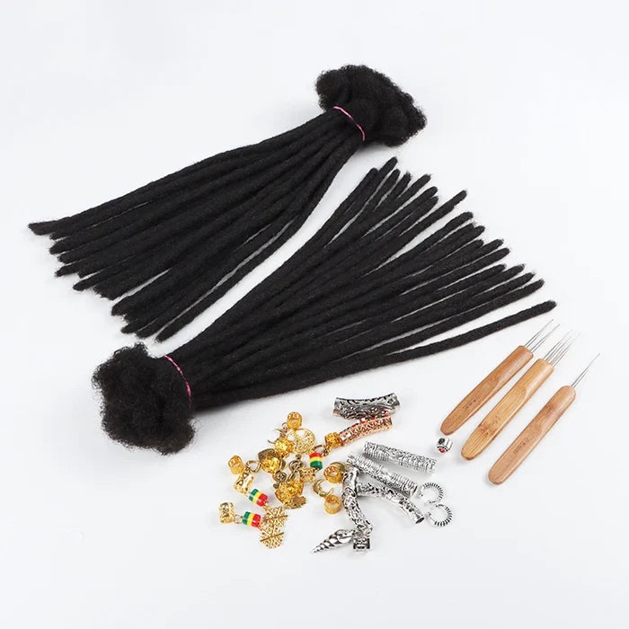AHVAST Dread Locks Crochet Hair 100% Real Human Hair Handmade Long Dreadlocks Extension For Men Women