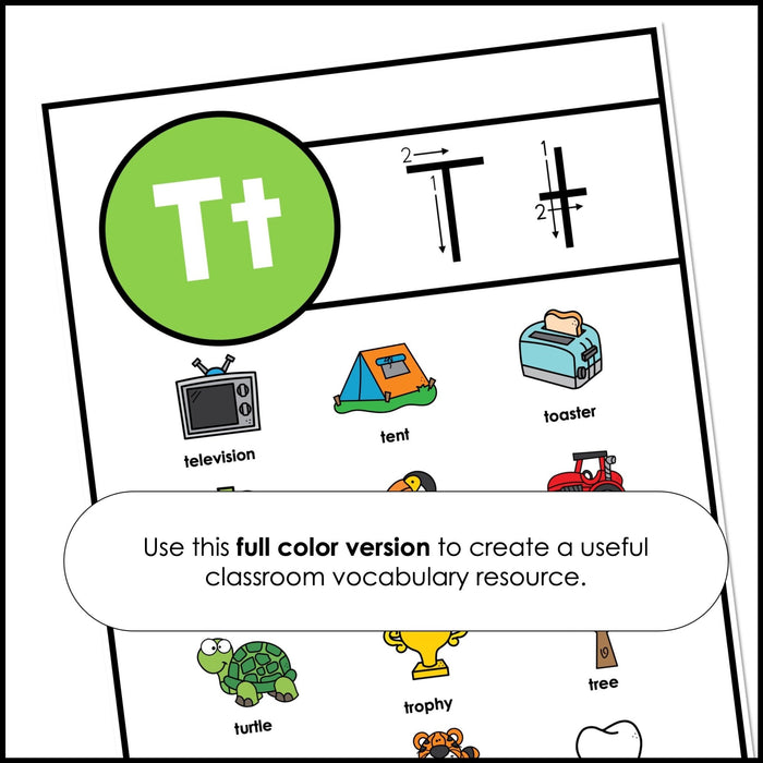 Alphabet Letter Recognition Posters and Word Reference for ESL - Hot Chocolate Teachables