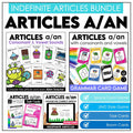 Articles A / An Bundle – Indefinite Articles Activities, Card Games & Task Cards (ESL) - Hot Chocolate Teachables