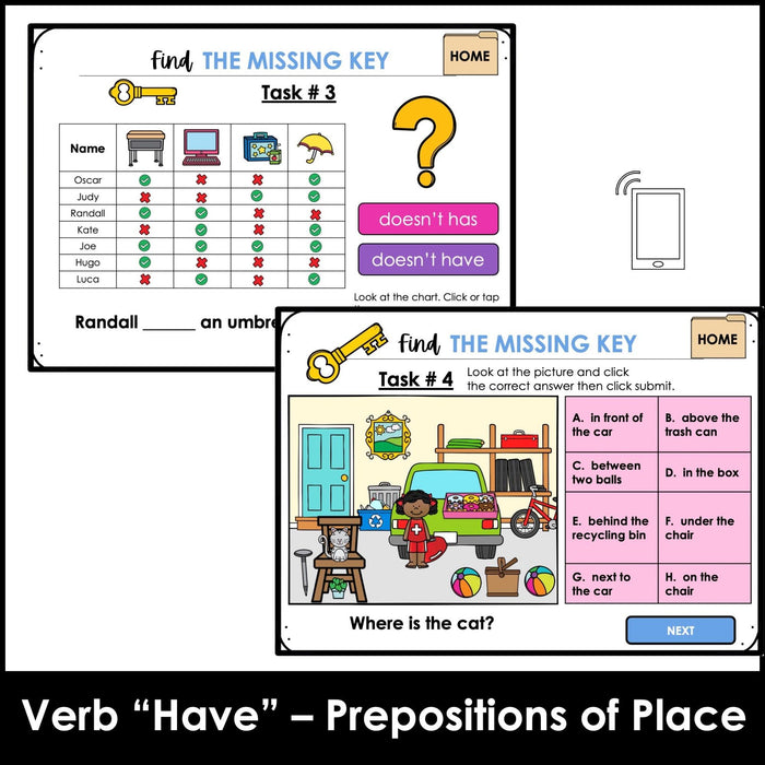 Back to School Grammar Digital Escape - Present Tense - Boom Cards™ - Hot Chocolate Teachables