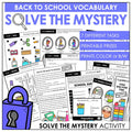 Back to School Vocabulary Escape Room – ESL/ELL Classroom Mystery Game - Hot Chocolate Teachables