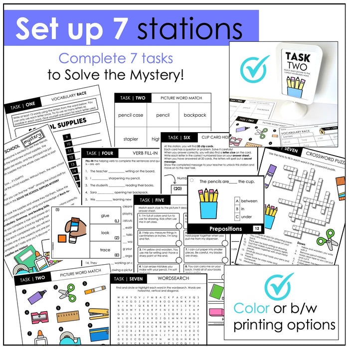 Back to School Vocabulary Escape Room – ESL/ELL Classroom Mystery Game - Hot Chocolate Teachables