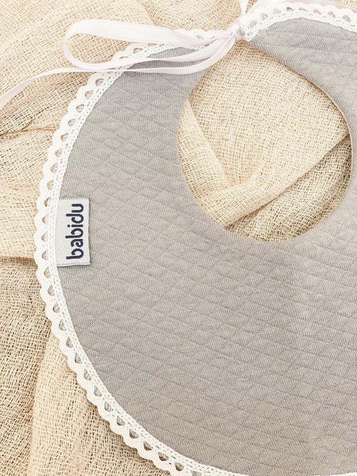 Badidu Grey Personalised Quilted Bib
