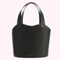 Black Lulu Guinness tote bag on a white background.