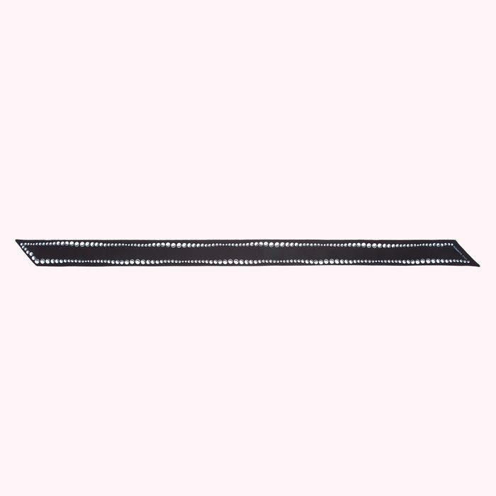 Black ribbon with white dots along the edges.