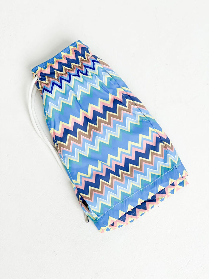 Boys Baby Blue Zig Zag Swimshorts