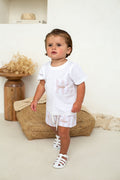 Boys Beige Stripe Pocket T-Shirt