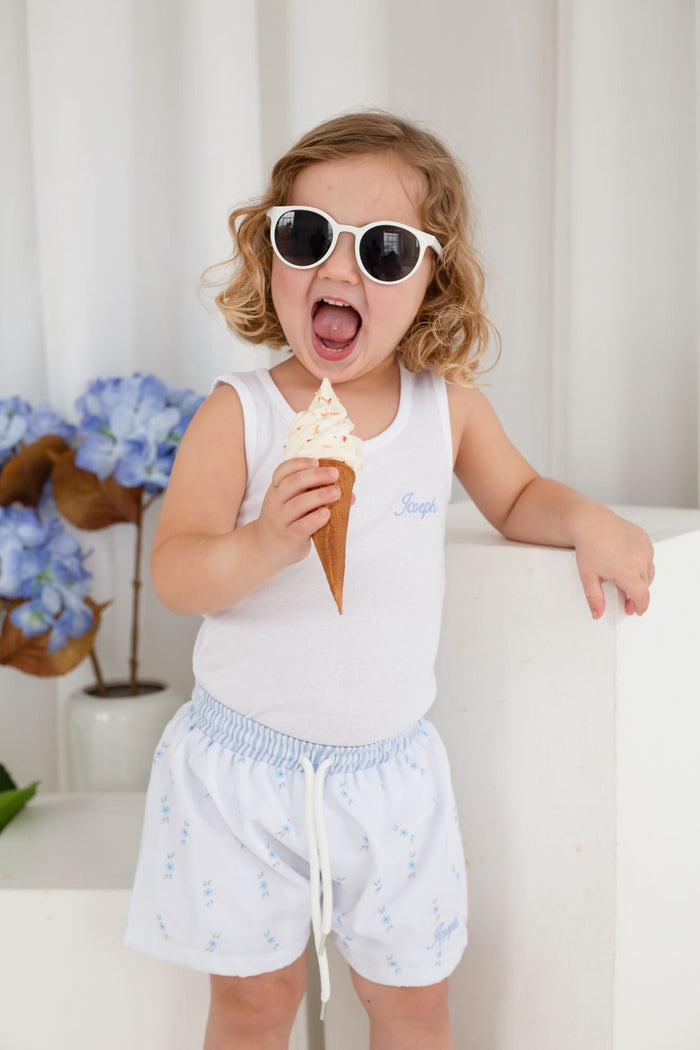 Boys Blue Ditsy Swimshorts