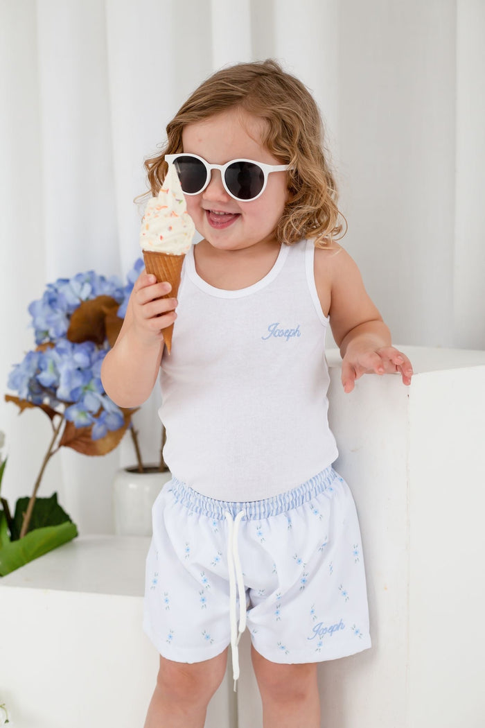 Boys Blue Ditsy Swimshorts