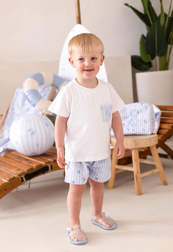 Boys Blue Personalised Beach Bebé Swimshorts