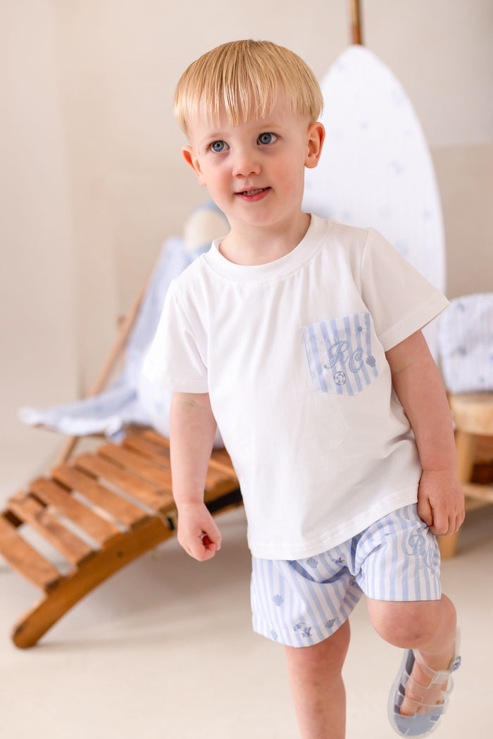 Boys Blue Personalised Beach Bebé Swimshorts