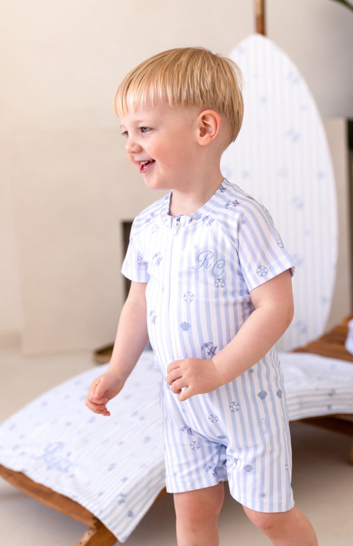 Boys Blue Personalised Beach Bebé Swimsuit