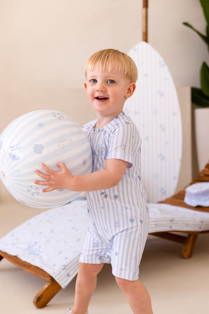 Boys Blue Personalised Beach Bebé Swimsuit