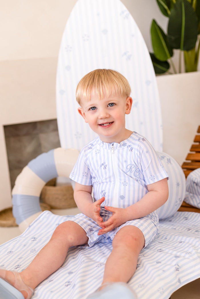 Boys Blue Personalised Beach Bebé Swimsuit