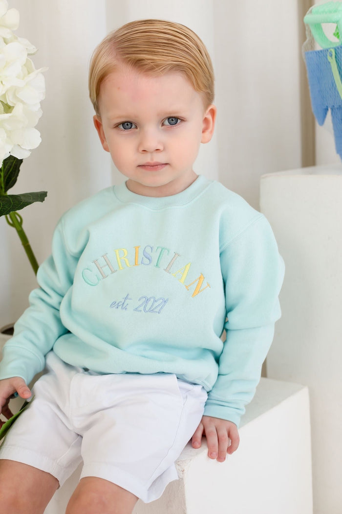 Boys Blue Personalised Est Sweater