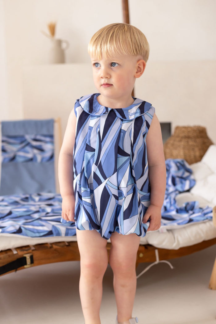 Boys Blue Personalised Riviera Muse Romper