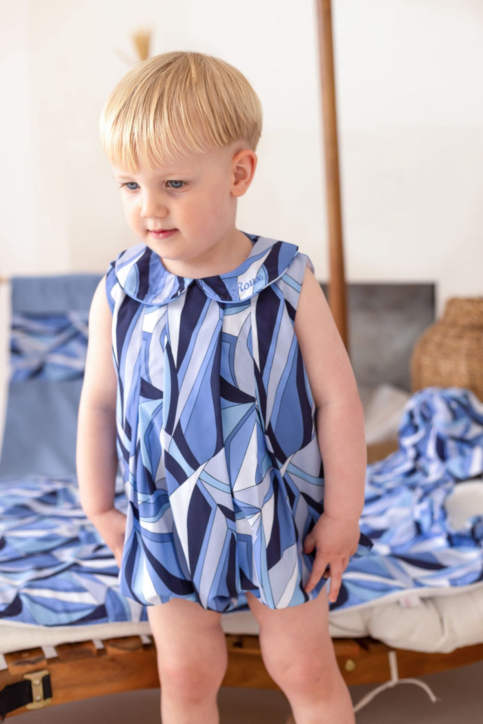 Boys Blue Personalised Riviera Muse Romper
