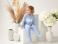 Boys Blue Personalised Smocked Baby Grow