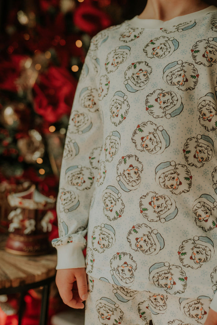 Boys Blue Santa Print Pyjamas