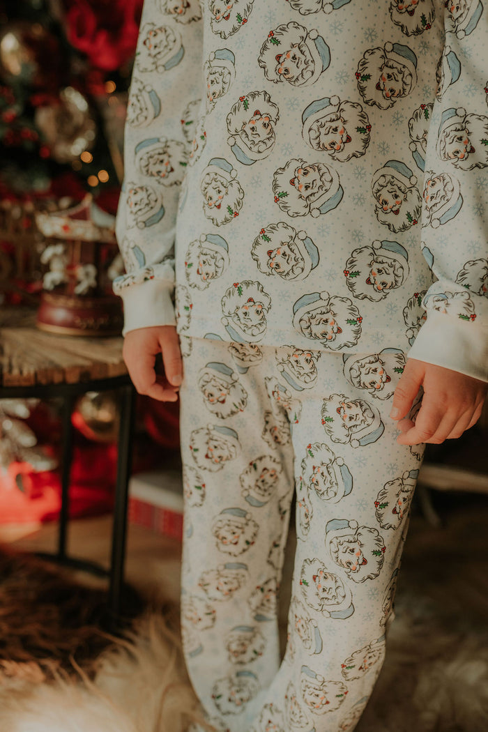 Boys Blue Santa Print Pyjamas