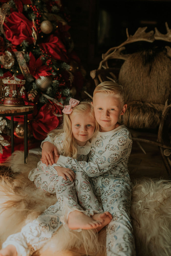 Boys Blue Santa Print Pyjamas