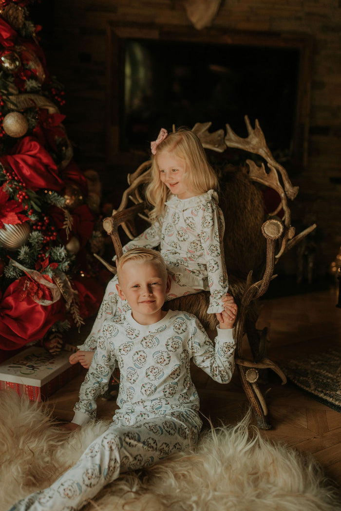 Boys Blue Santa Print Pyjamas