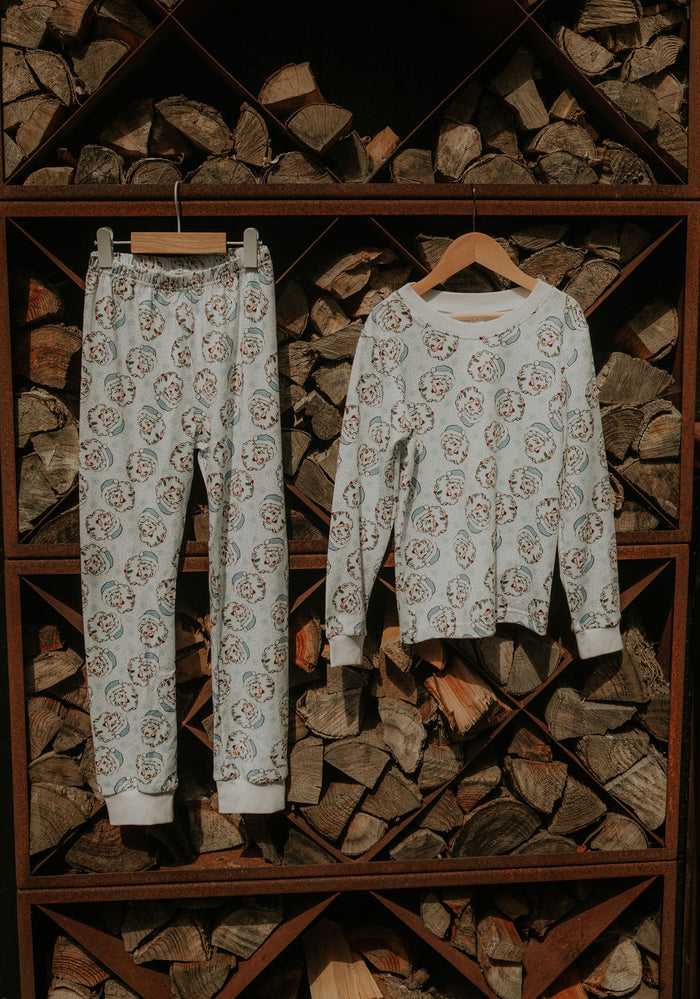 Boys Blue Santa Print Pyjamas