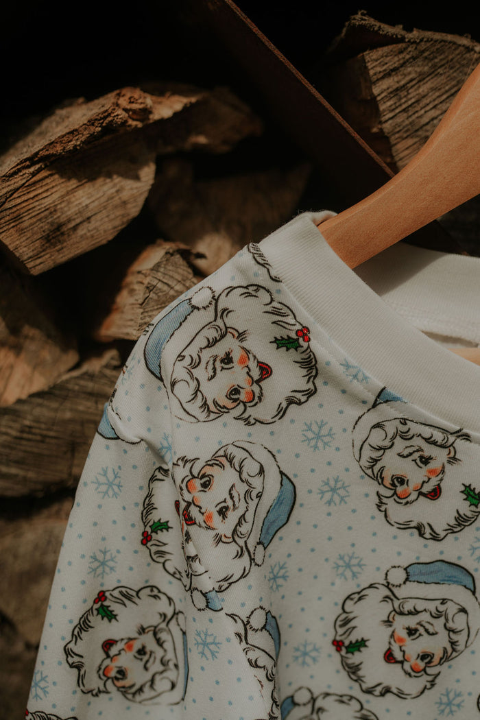 Boys Blue Santa Print Pyjamas