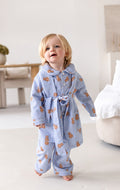 Boys Blue Stripe Personalised Teddy Bear Dressing Gown