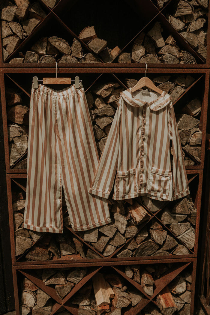 Boys Cream Stripe Pearl Pyjamas