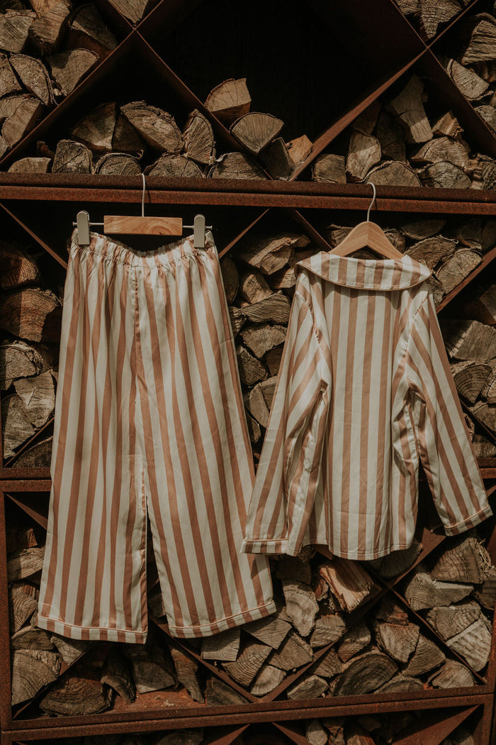 Boys Cream Stripe Pearl Pyjamas