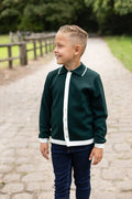 Boys Emerald Knitted Button Down Top