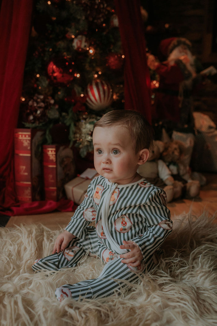 Boys Emerald Vintage Noelle Ribbed Babygrow