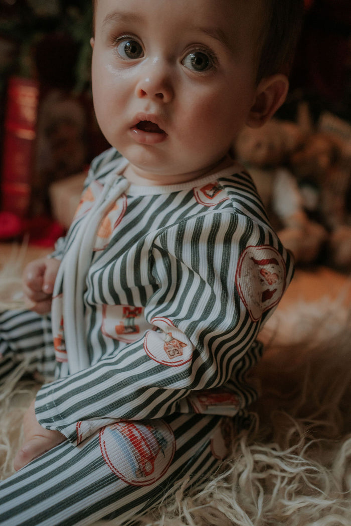 Boys Emerald Vintage Noelle Ribbed Babygrow