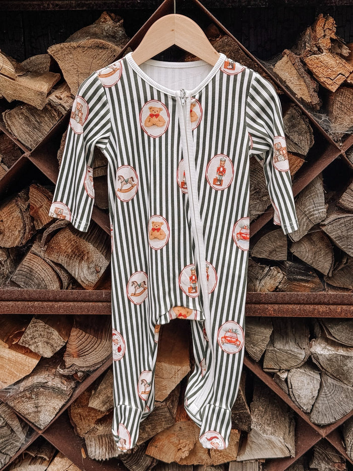 Boys Emerald Vintage Noelle Ribbed Babygrow