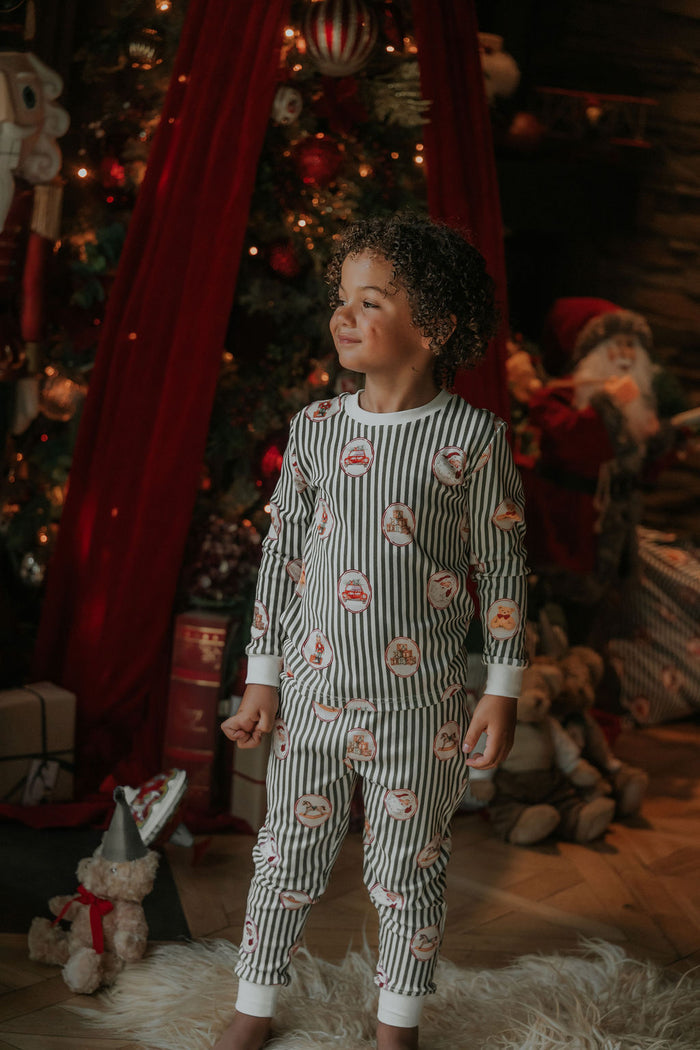 Boys Emerald Vintage Noelle Ribbed Pyjamas