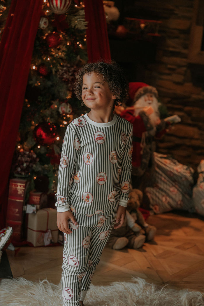 Boys Emerald Vintage Noelle Ribbed Pyjamas