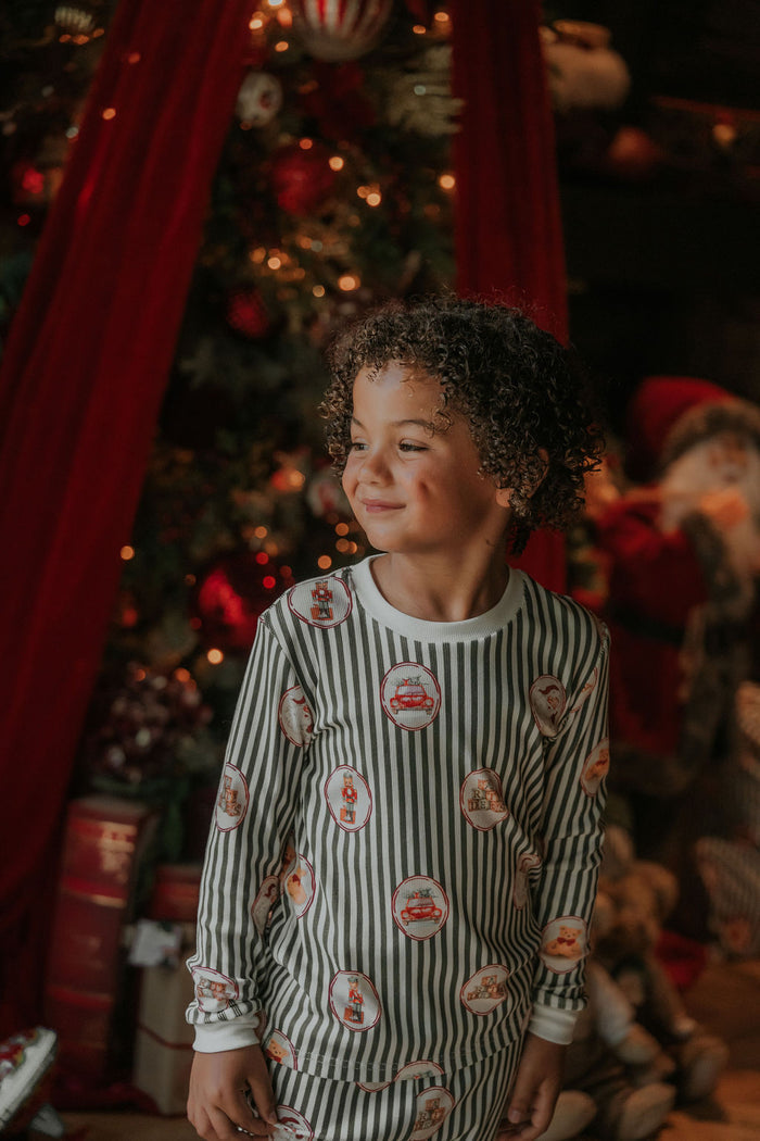 Boys Emerald Vintage Noelle Ribbed Pyjamas