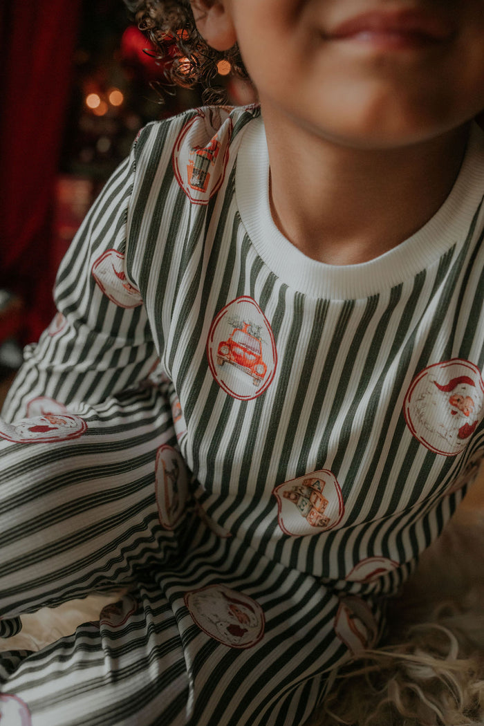 Boys Emerald Vintage Noelle Ribbed Pyjamas
