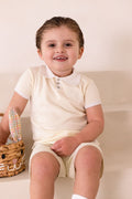 Boys Lemon Polo and Stripe Short Set