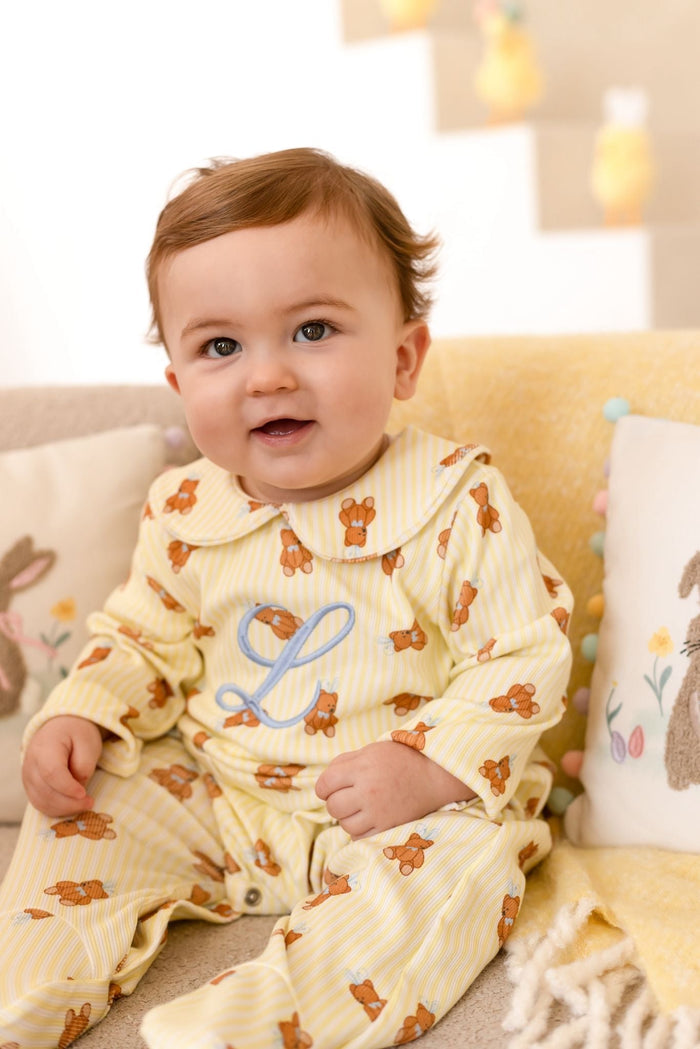 Boys Lemon Roux Bear Babygrow