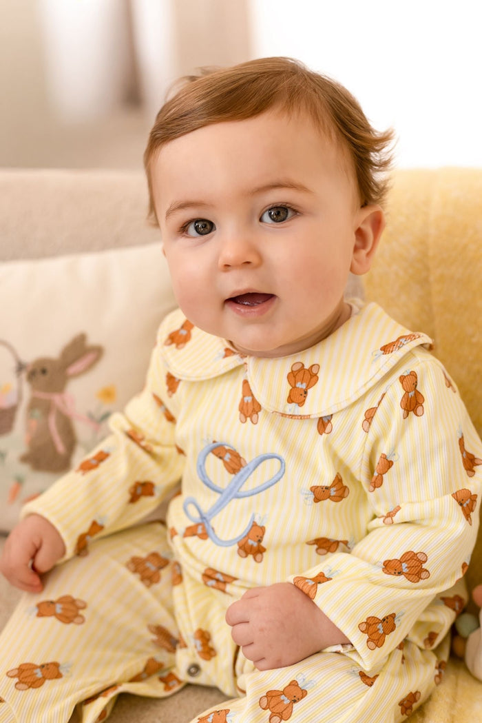 Boys Lemon Roux Bear Babygrow