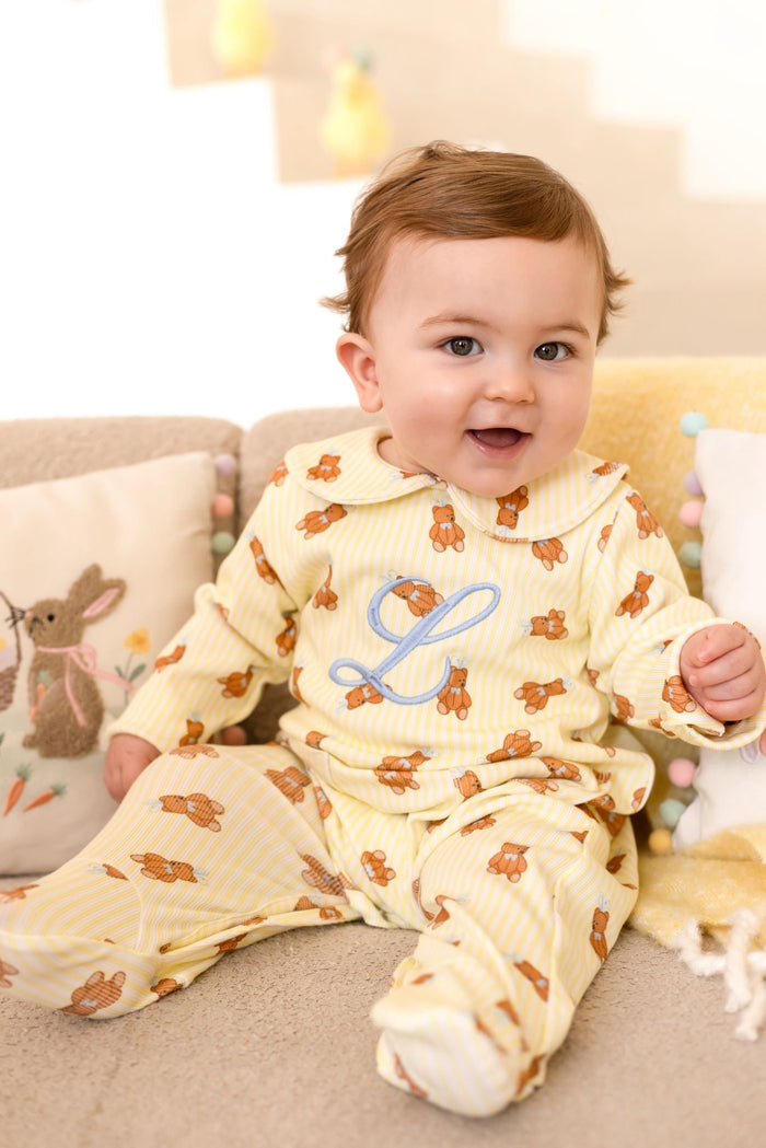 Boys Lemon Roux Bear Babygrow