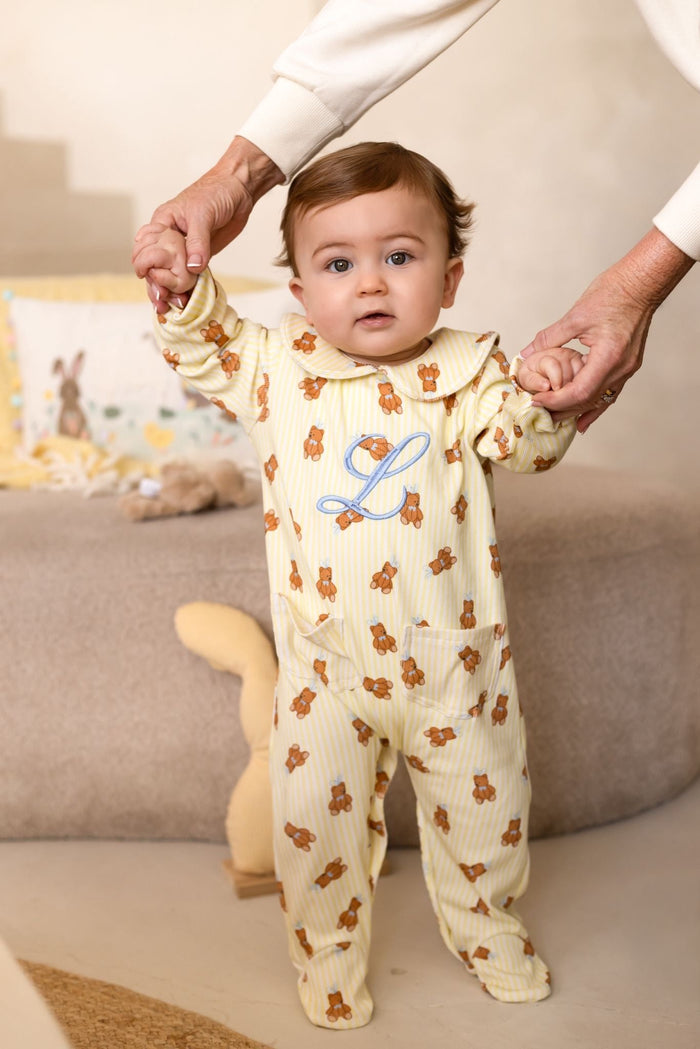 Boys Lemon Roux Bear Babygrow