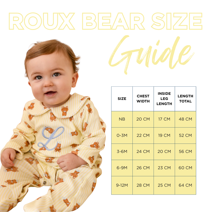 Boys Lemon Roux Bear Babygrow